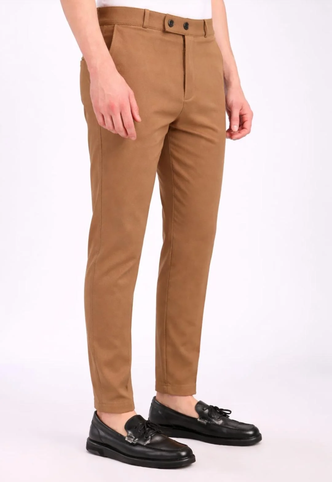 Lycra Formal Pant for Men (Dark Sandal)